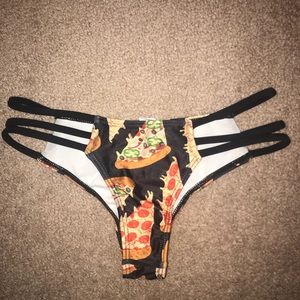 Pizza print swim bottoms